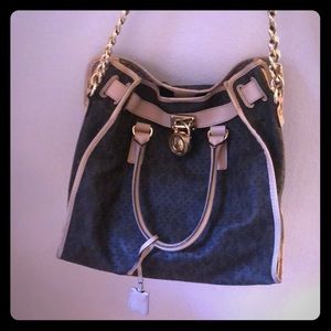 Michael Kors Hamilton Large Logo Leather Satchel